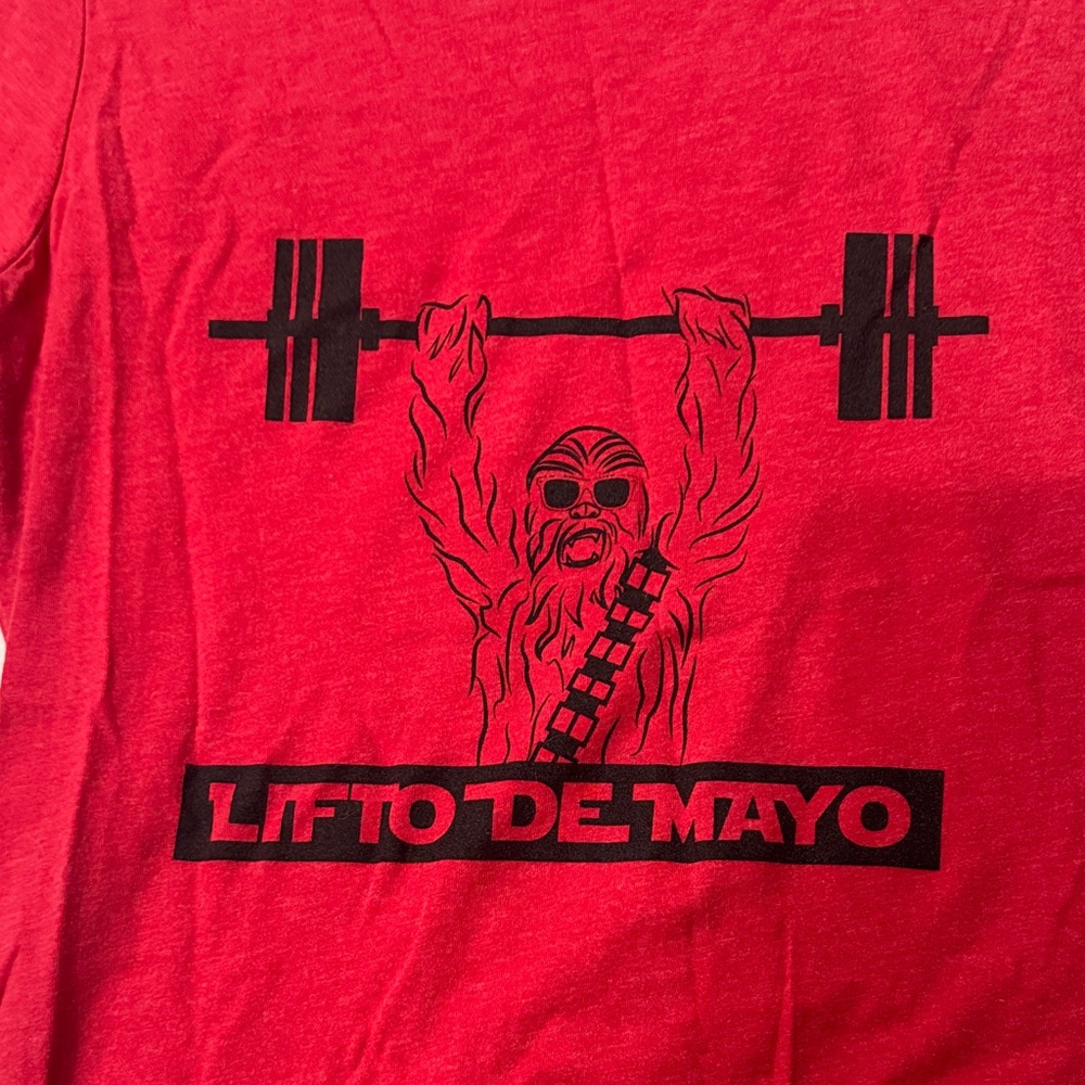Next Level Apparel Red 'Lift to De Mayo' Women's Tee Chewbacca